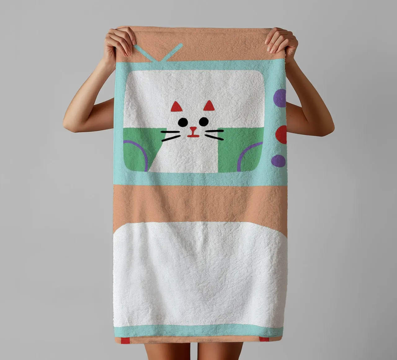 Gatti in televisione asciugamano da bagno da TRENDY POSTER SHOP