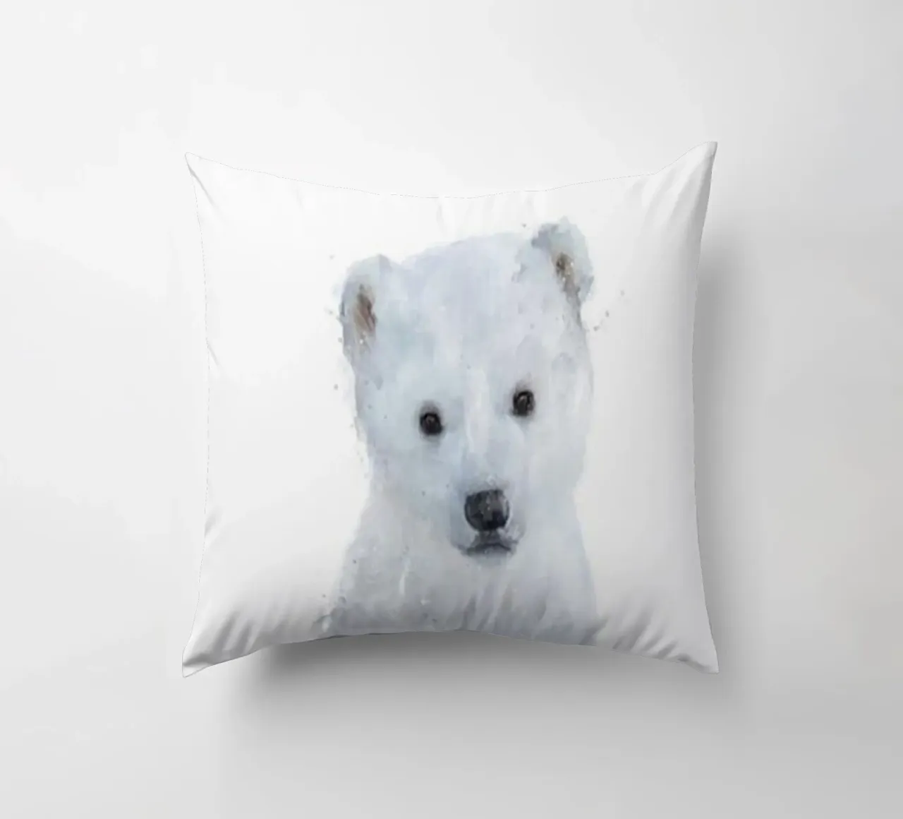 polar bear fluffy cute amy hamilton decorative cushion by kbm store