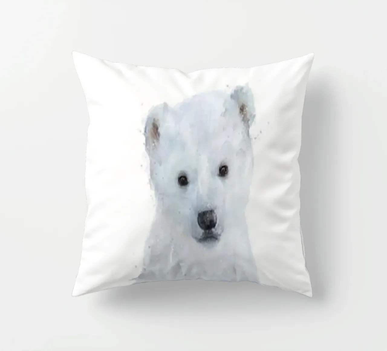 polar bear fluffy cute amy hamilton decorative cushion by kbm store