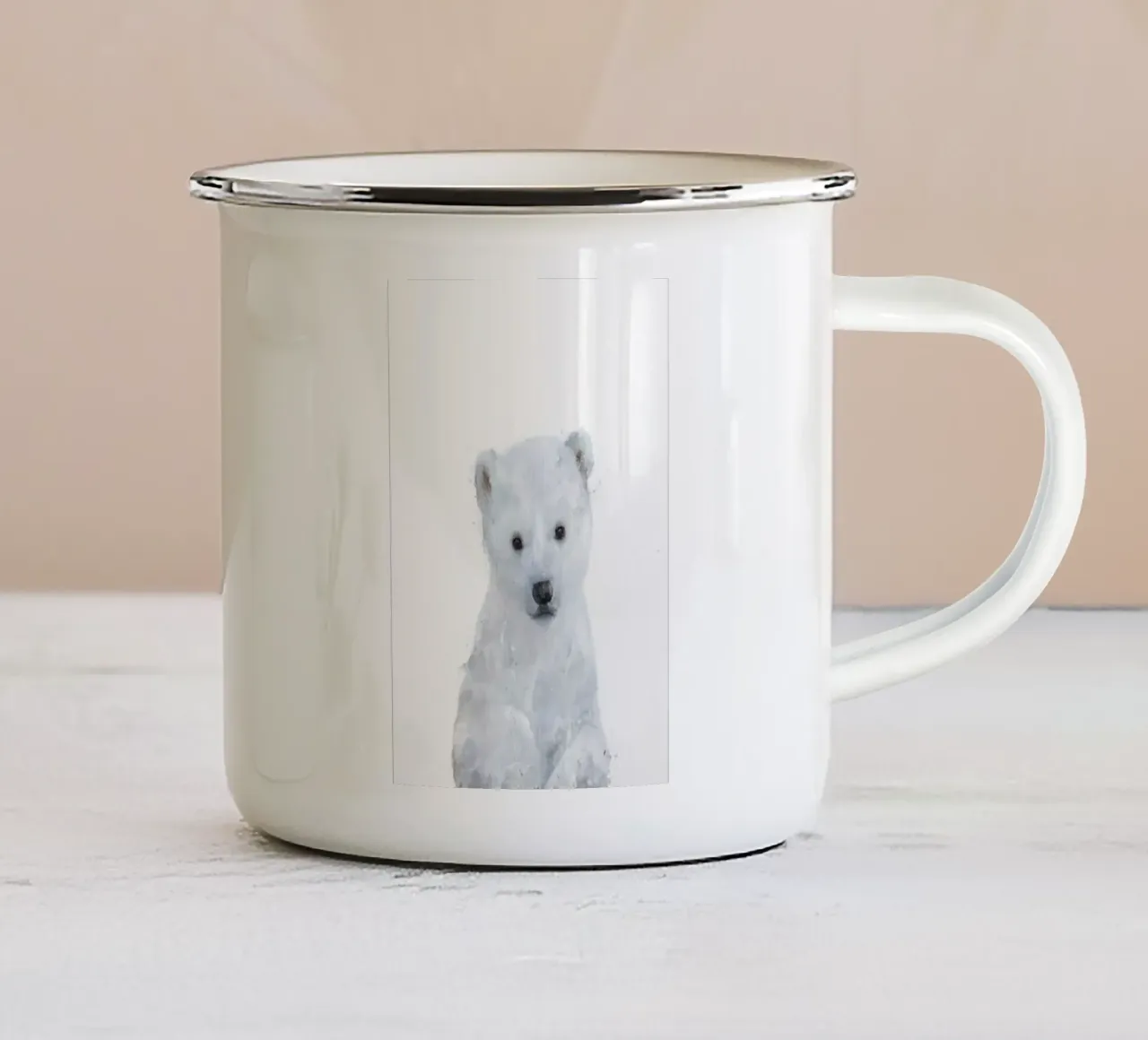 orso polare soffice e carino amy hamilton tazza in smalto da kbm store