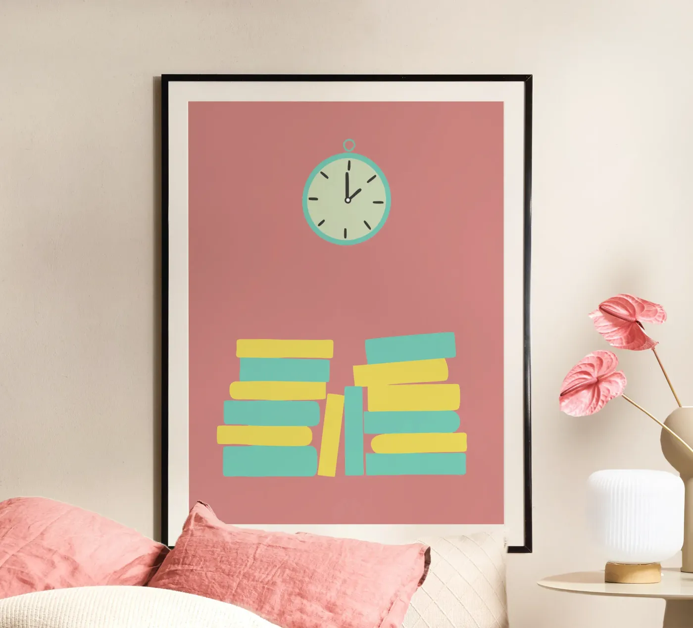 Clock and Book poster by TRENDY POSTER SHOP