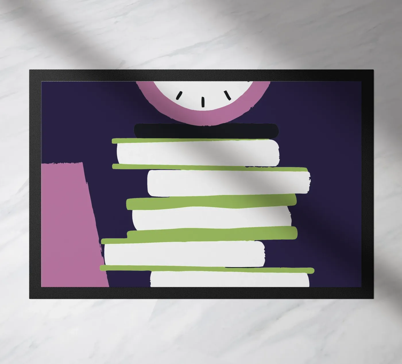 Clock and Book Fußmatte von TRENDY POSTER SHOP