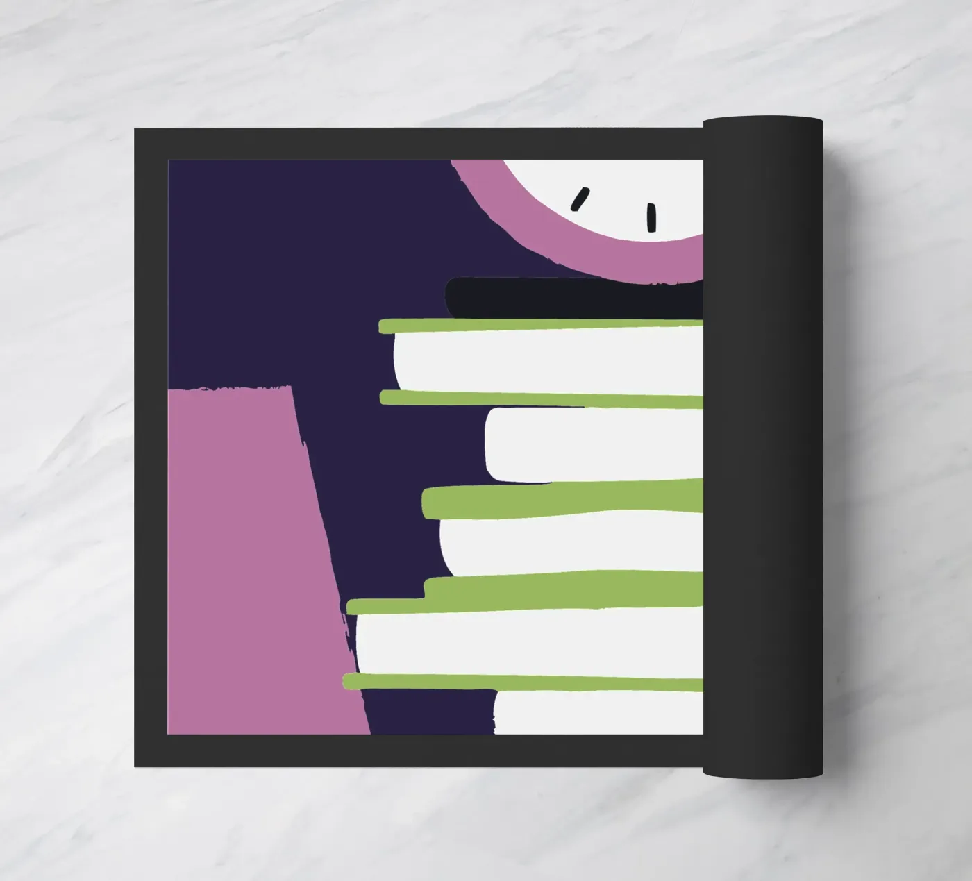 Clock and Book Fußmatte von TRENDY POSTER SHOP