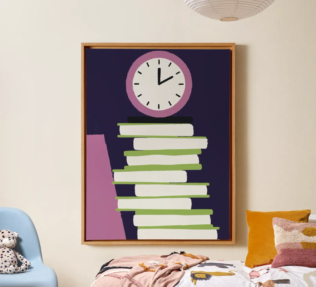 Clock and Book canvas by TRENDY POSTER SHOP