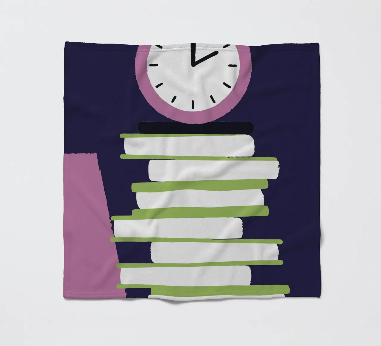 Clock and Book fleece blanket by TRENDY POSTER SHOP