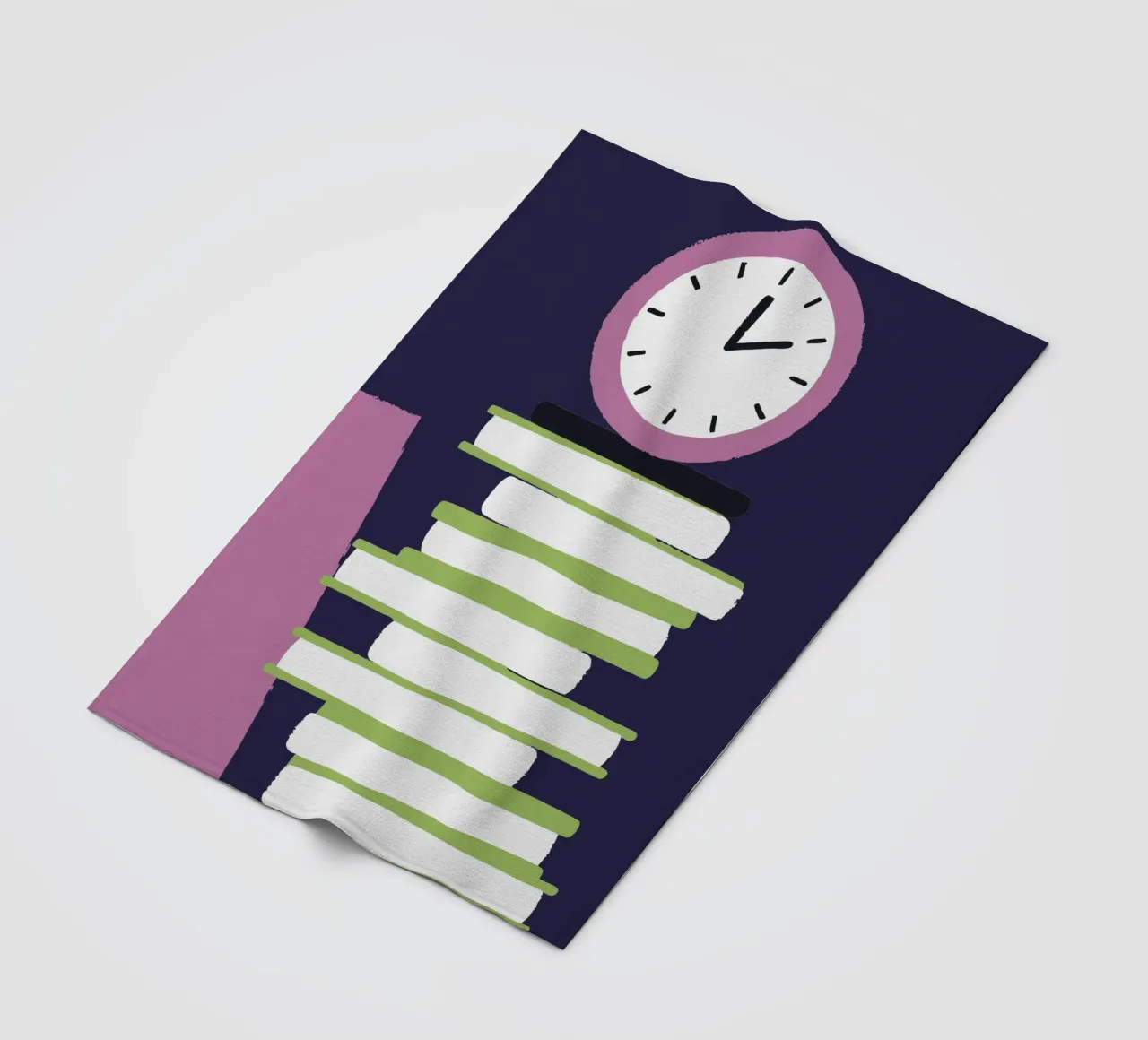 Clock and Book fleece blanket by TRENDY POSTER SHOP