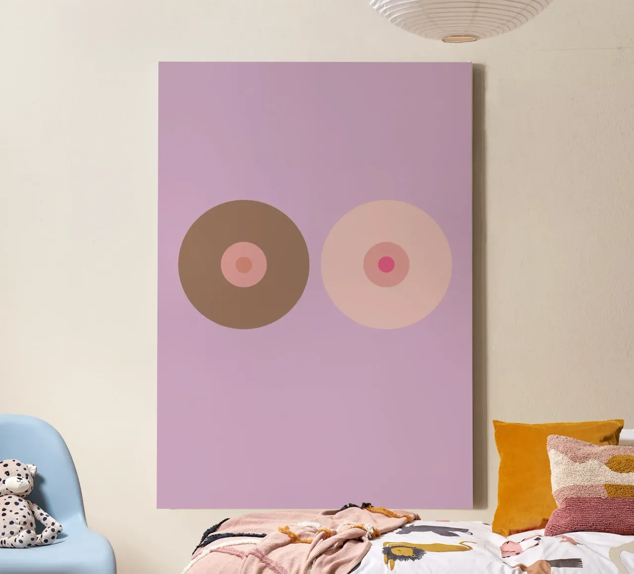boobs. (mehrere Varianten verfügbar) canvas met Baklijst van FRICKE DESIGN