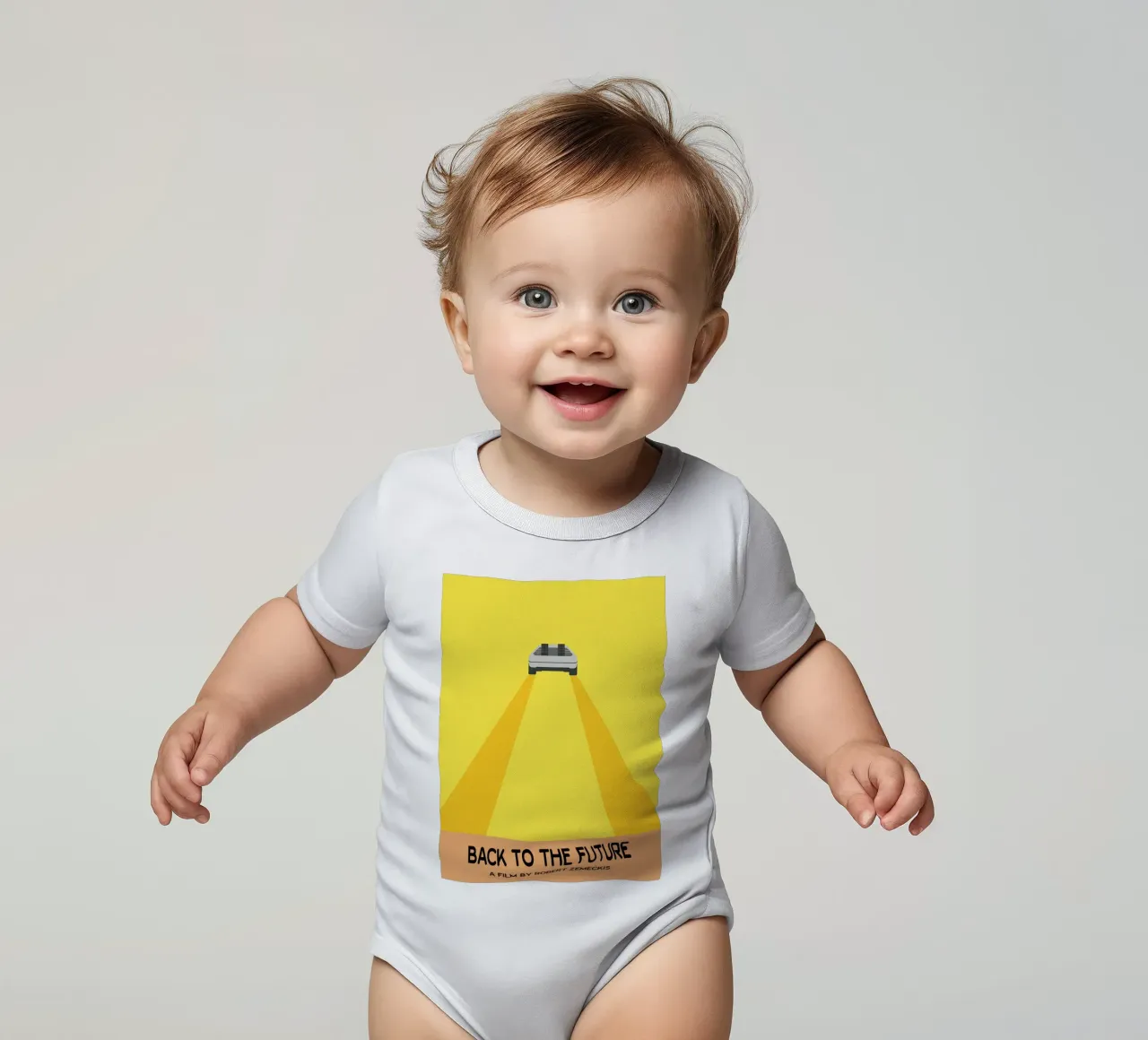 Back to the Future Movie Art Vector Imagination short-sleeve baby romper by whitesand