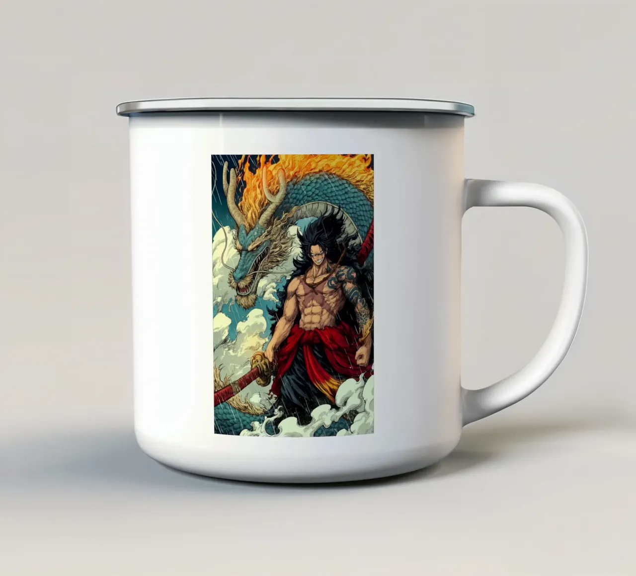 Un pezzo tazza in smalto da Fleur de Lys