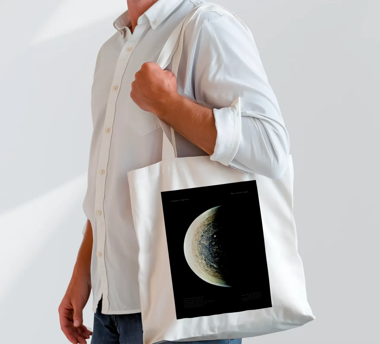 Jupiter's South Pole tote bag by Vintage by JUNIQE