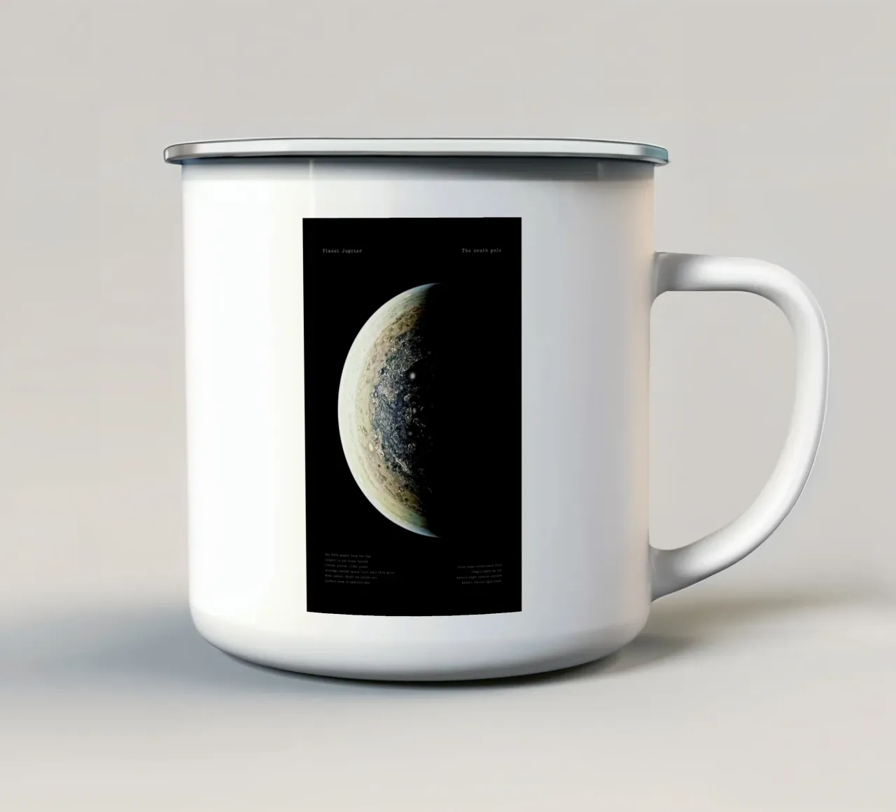 Jupiter's South Pole tazza in smalto da Vintage by JUNIQE