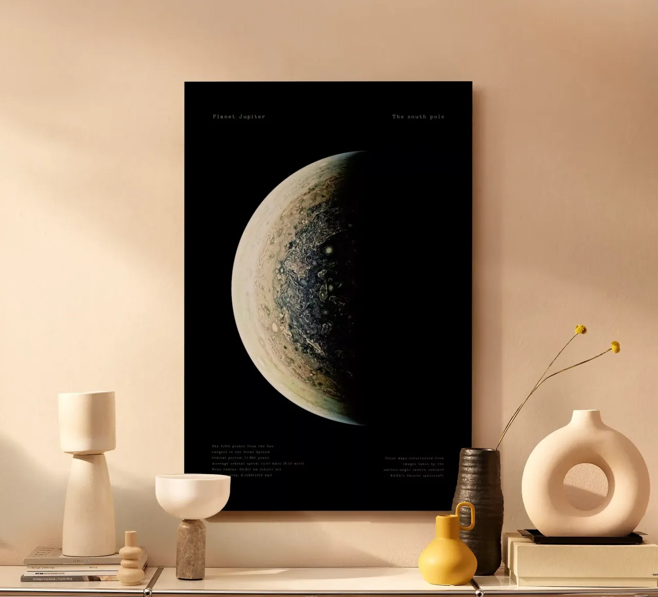 Jupiter's South Pole alu-dibond by Vintage by JUNIQE