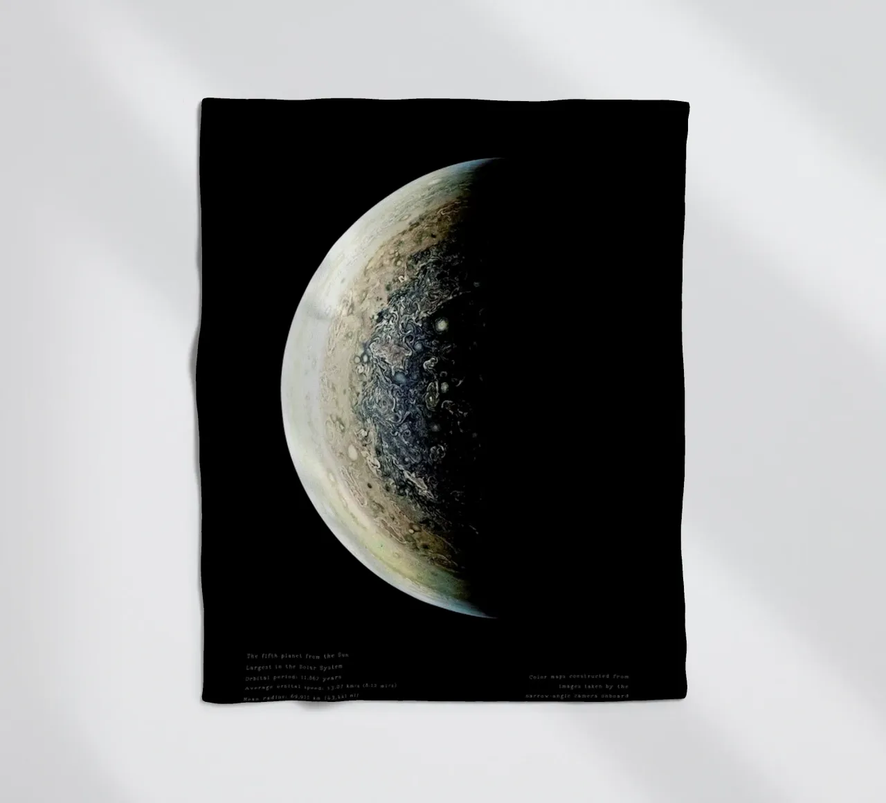 Jupiter's South Pole fleece blanket by Vintage by JUNIQE