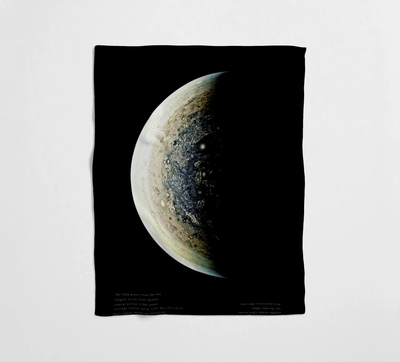 Jupiter's South Pole fleece blanket by Vintage by JUNIQE
