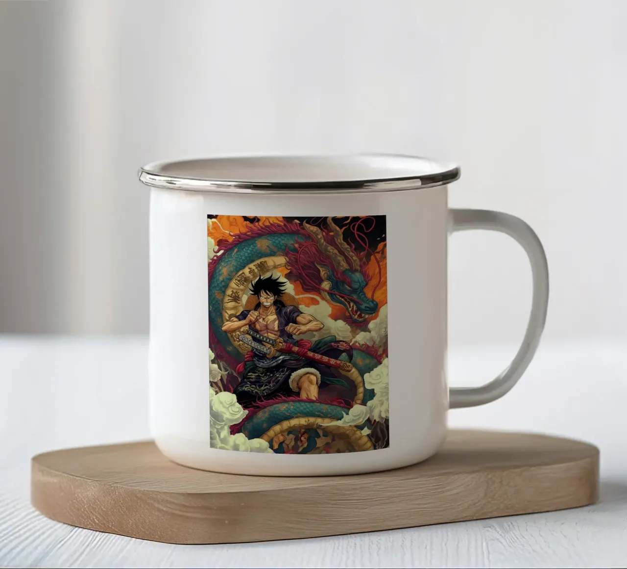 Un pezzo tazza in smalto da Fleur de Lys