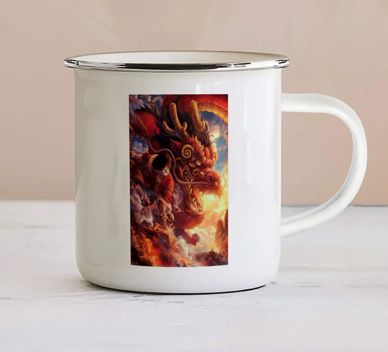 Un pezzo tazza in smalto da Fleur de Lys