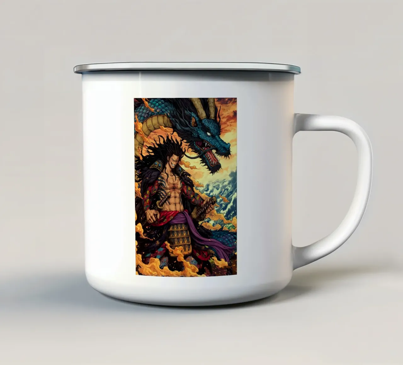 Un pezzo tazza in smalto da Fleur de Lys