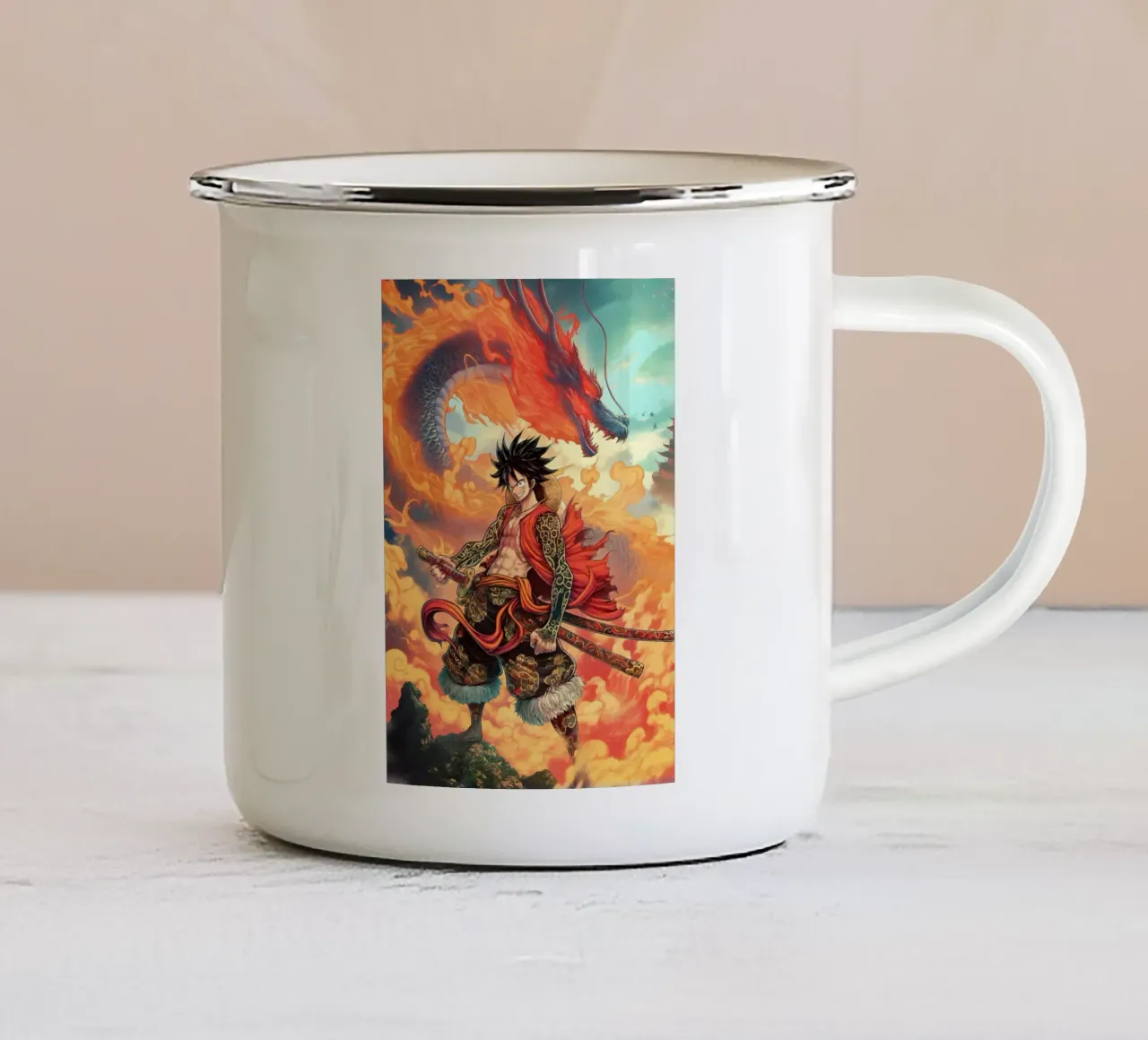 Un pezzo tazza in smalto da Fleur de Lys