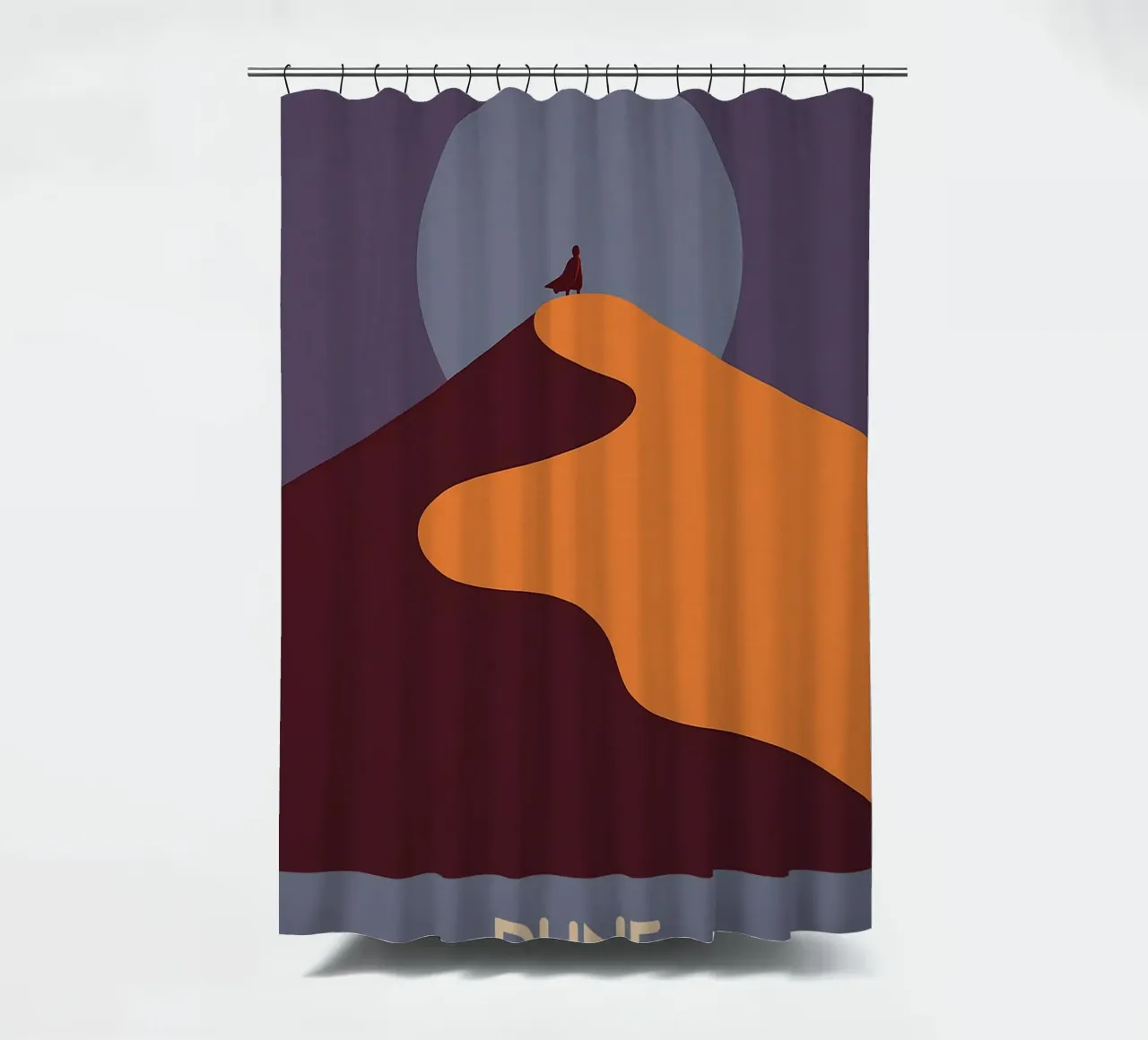 Dune Movie Art Vector Imagination cortina de baño de whitesand