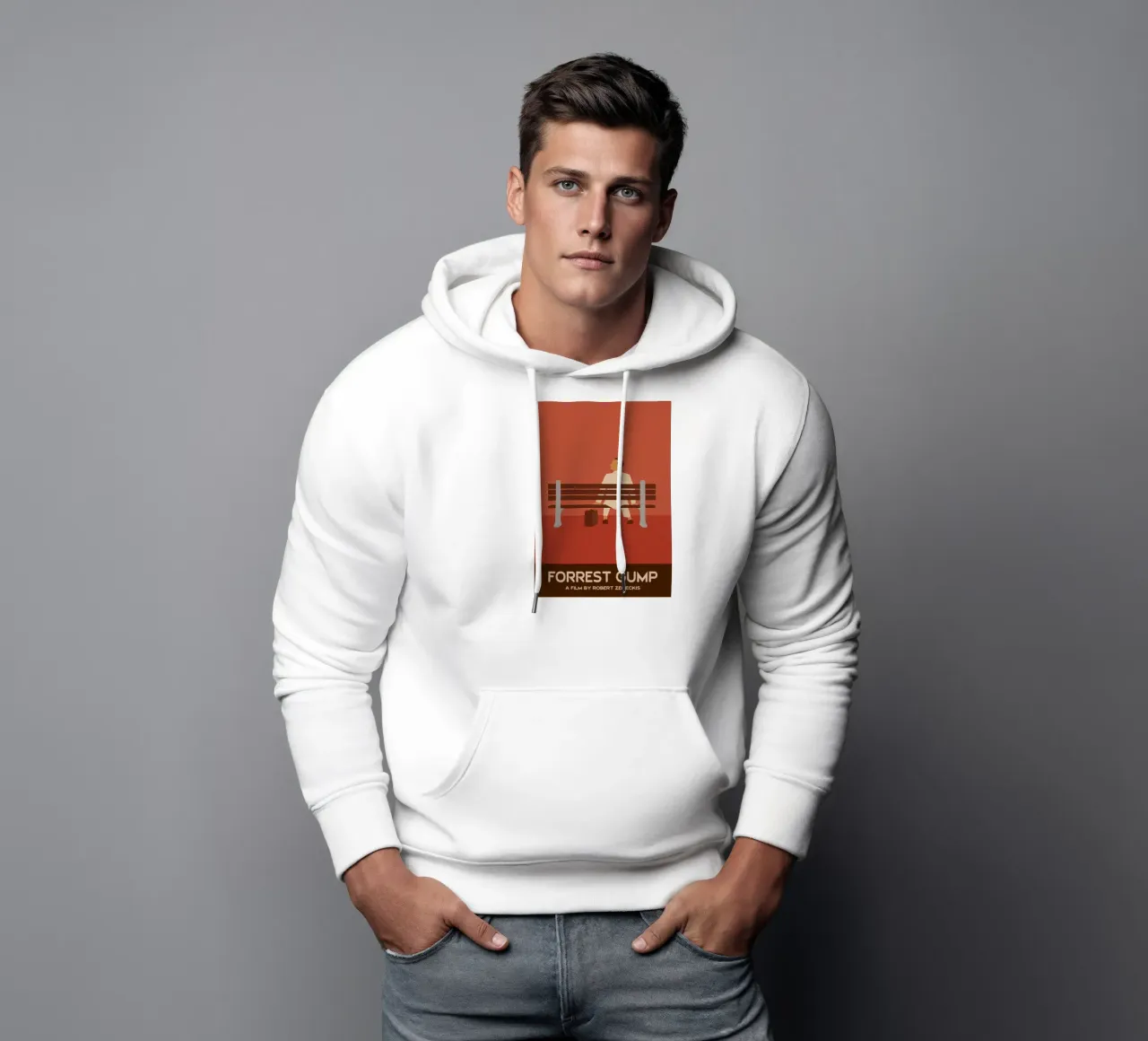 Forrest Gump Movie Art Immaginazione vettoriale felpa con cappuccio da whitesand