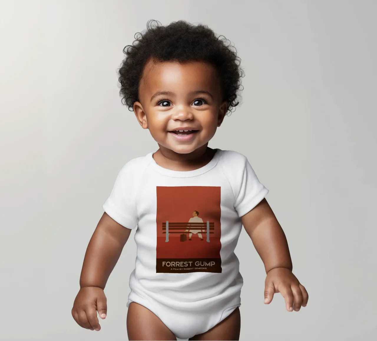 Forrest Gump Movie Art Vector Imaginación body de bebé de whitesand