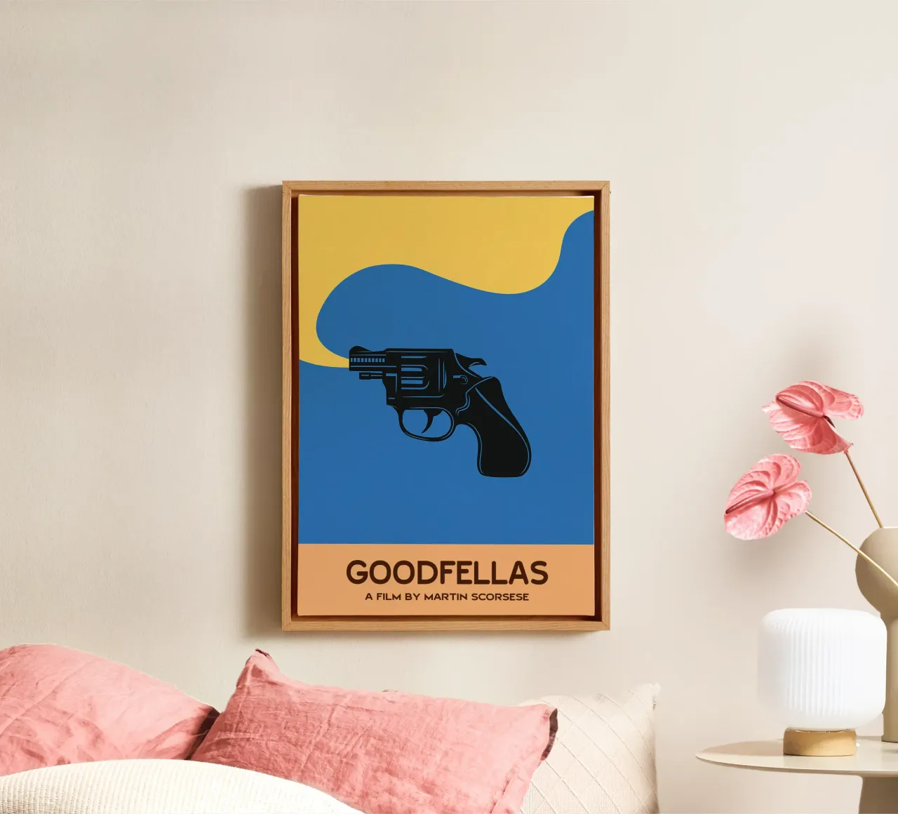 Goodfellas Movie Art Immaginazione vettoriale tela con Cornice a cassetta da whitesand