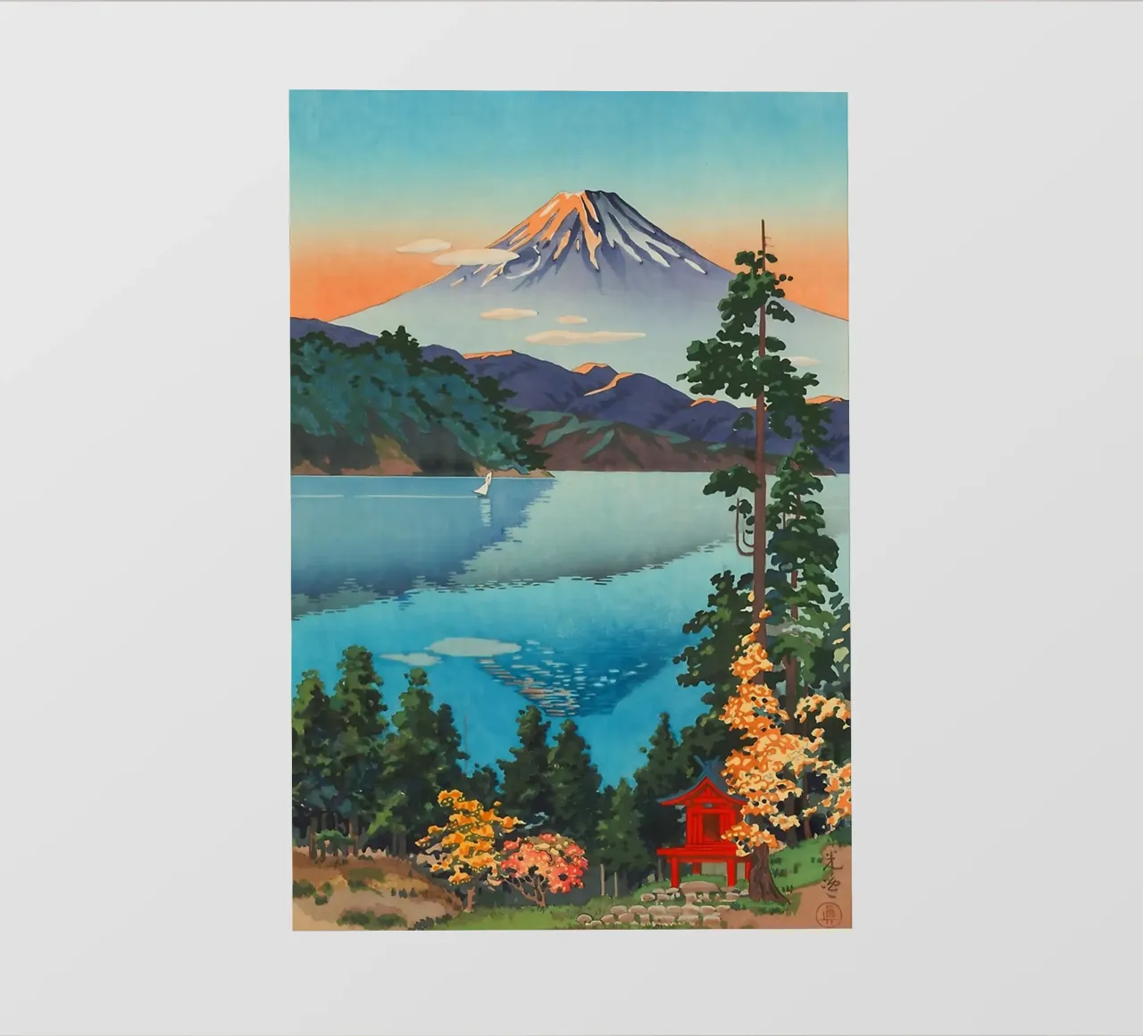 Lake Ashi in the Hakone Hills in Early Autumn 1938 pellicola backlit da GoArt