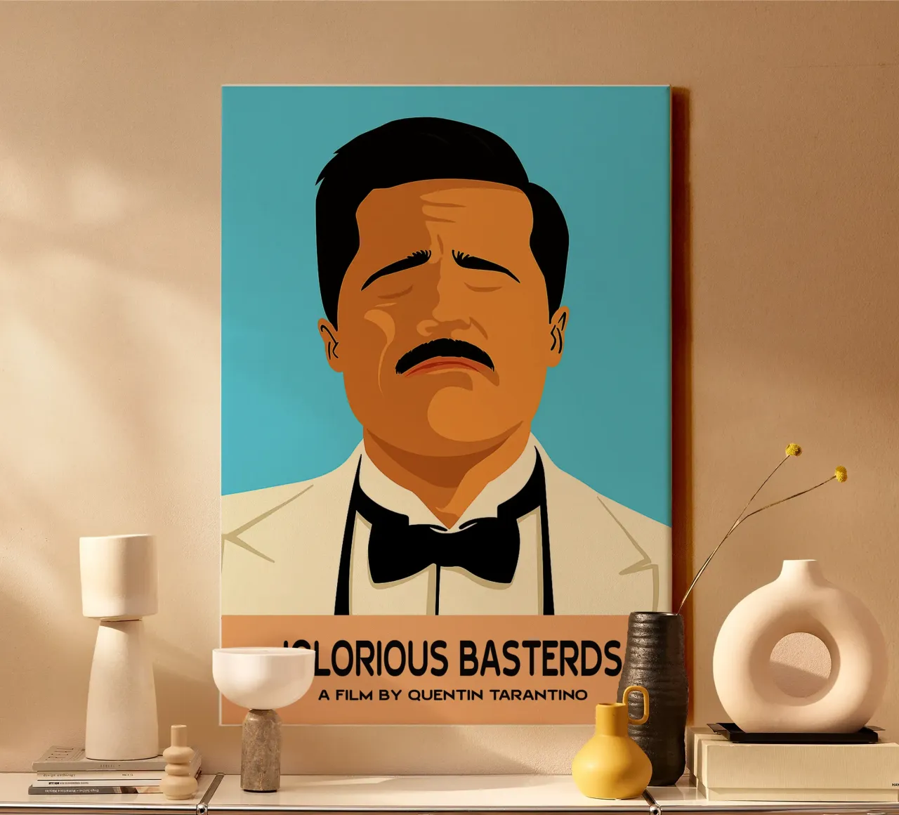 Iglorious Basterds Movie Art Immaginazione vettoriale tela con Cornice a cassetta da whitesand