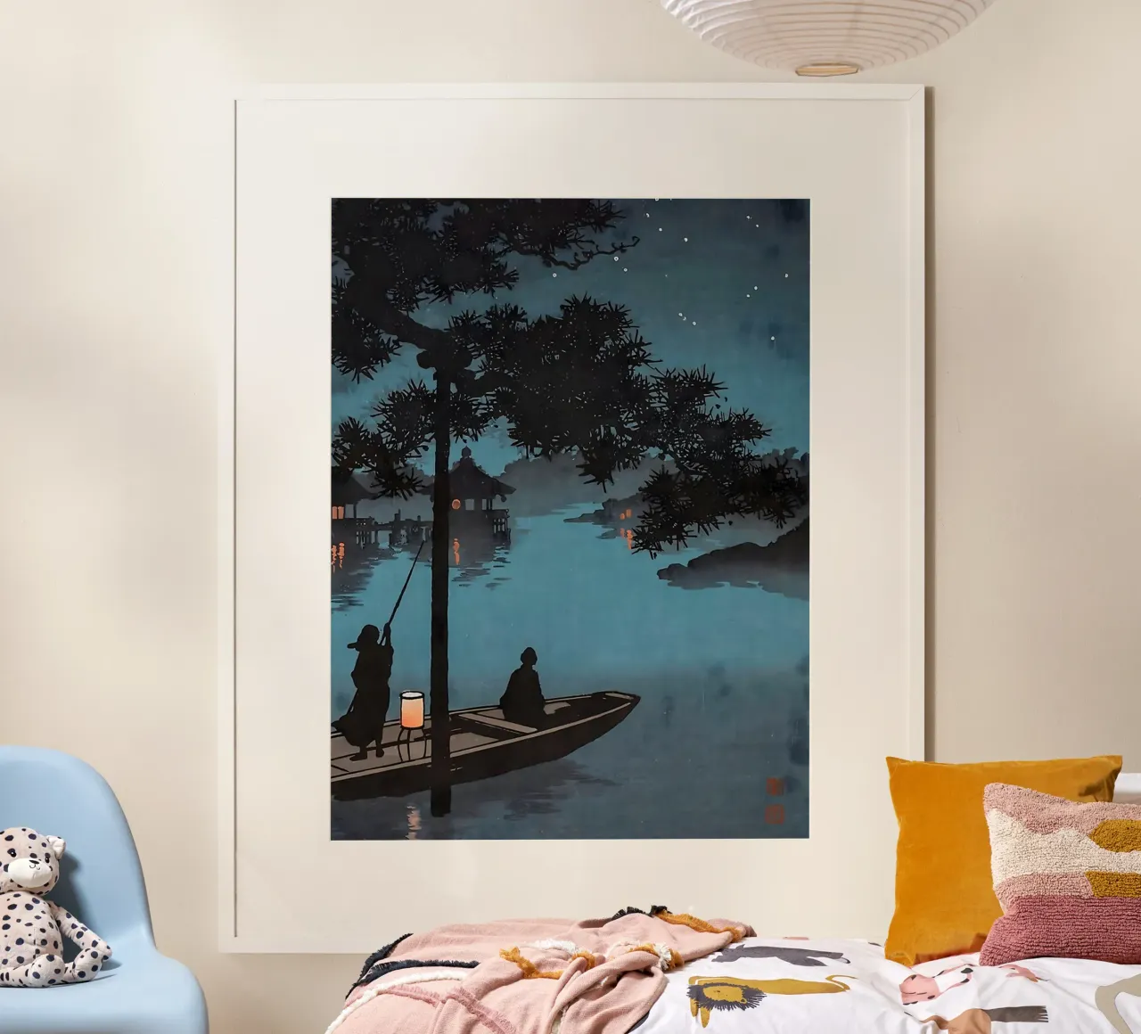Koho Shoda Stars over Biwa Lake poster con telaio in plastica da GoArt