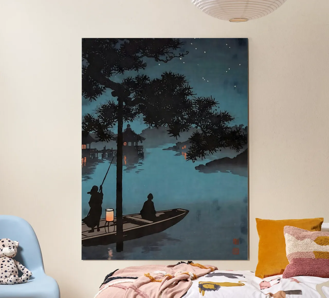 Koho Shoda Stars over Biwa Lake poster con telaio in plastica da GoArt
