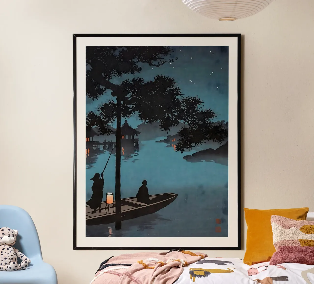 Koho Shoda Stars over Biwa Lake poster con telaio in plastica da GoArt