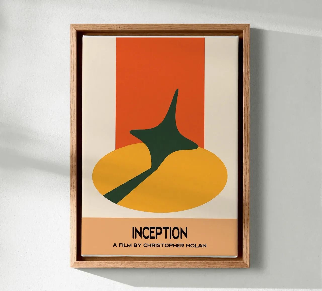 Inception Movie Art Vector Imagination lienzo con Marco flotante de whitesand