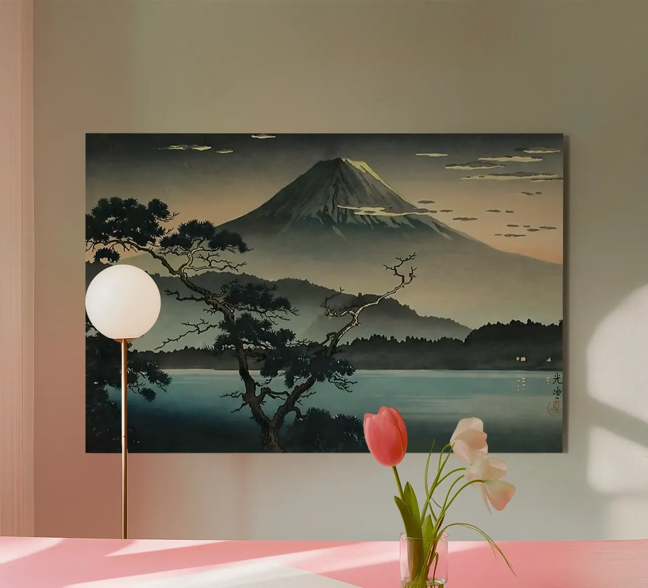 Fuji From Lake Kawaguchi By Tsuchiya Koitsu alluminio dibond da GoArt
