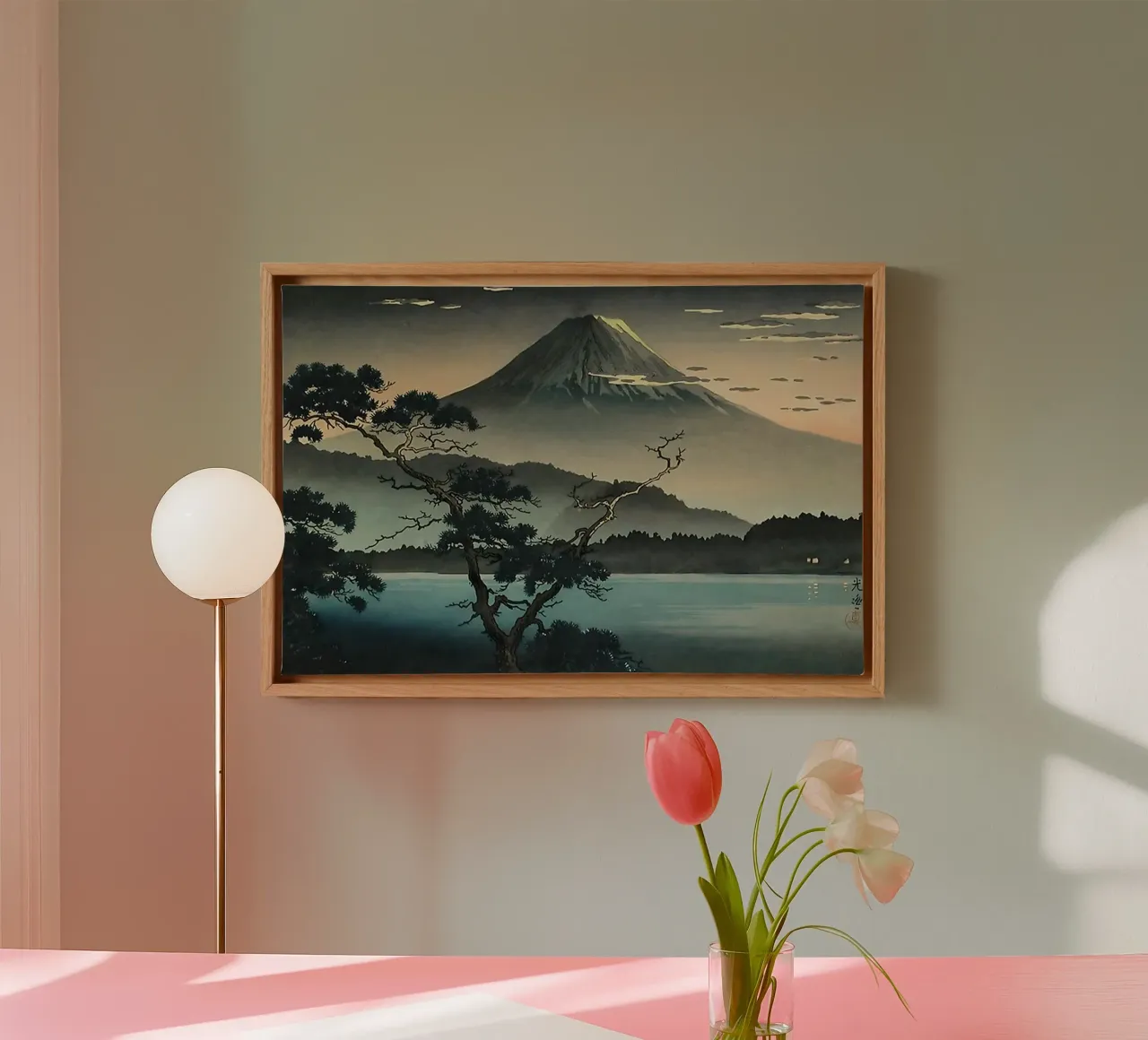 Fuji From Lake Kawaguchi By Tsuchiya Koitsu tela con Cornice a cassetta da GoArt