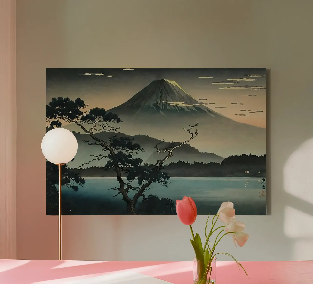 Fuji From Lake Kawaguchi By Tsuchiya Koitsu tela con Cornice a cassetta da GoArt