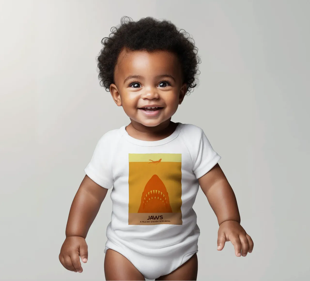Jaws Movie Art Vector Imagination short-sleeve baby romper by whitesand