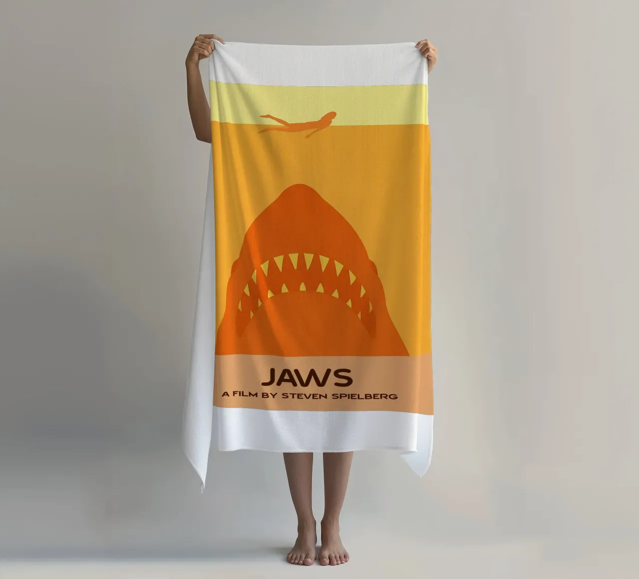 Jaws Movie Art Vector Imagination beach towel by whitesand