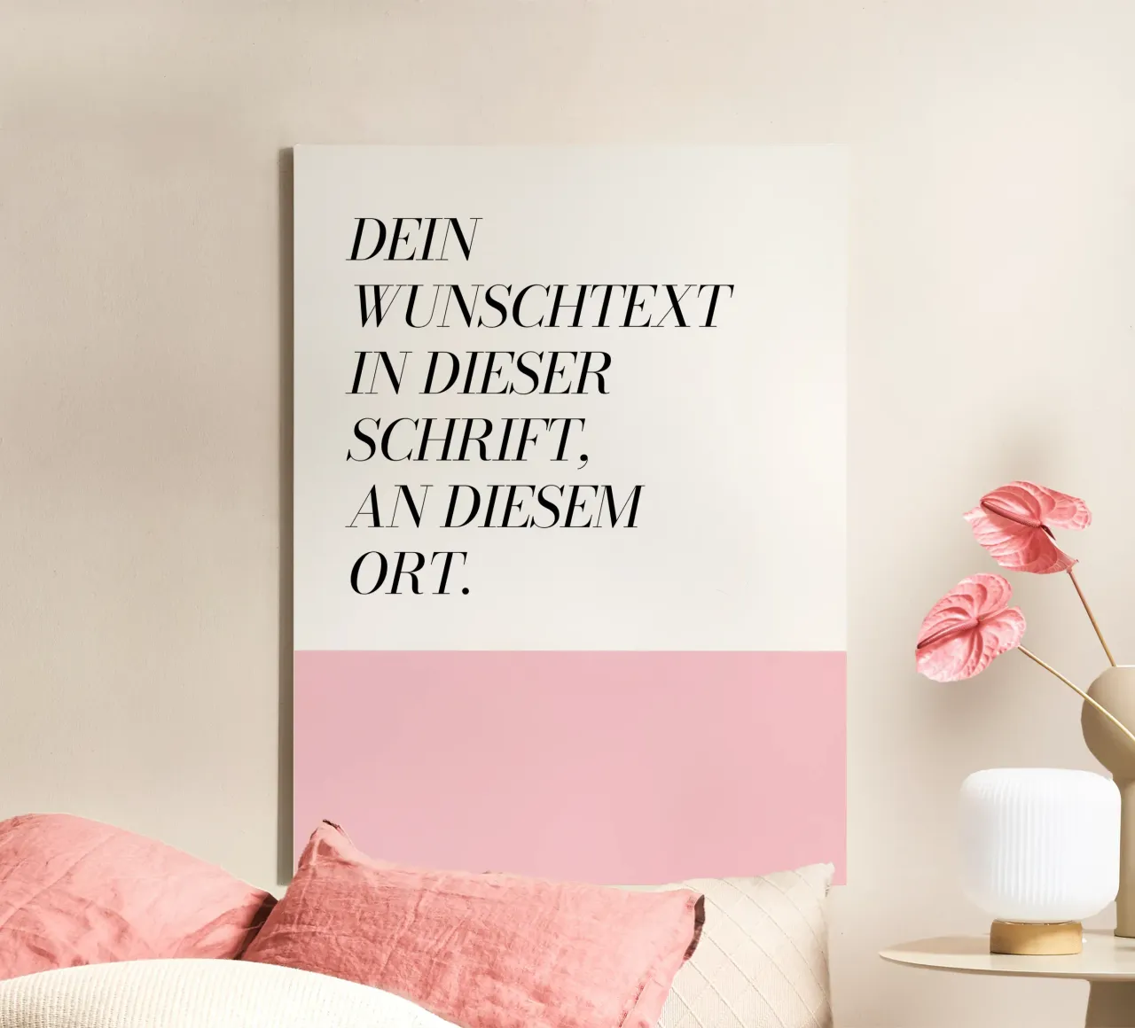 Wunschtext - geometrisch rosa tela con Cornice a cassetta da WORTSPIEL