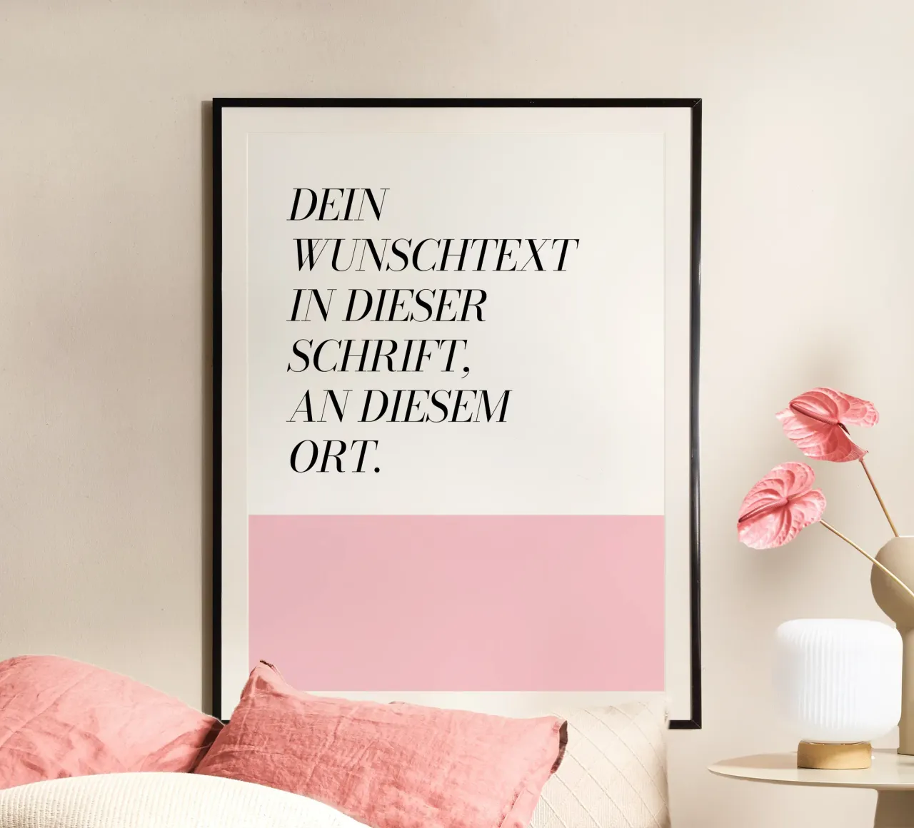 Wunschtext - geometrisch rosa carta hahnemühle da WORTSPIEL