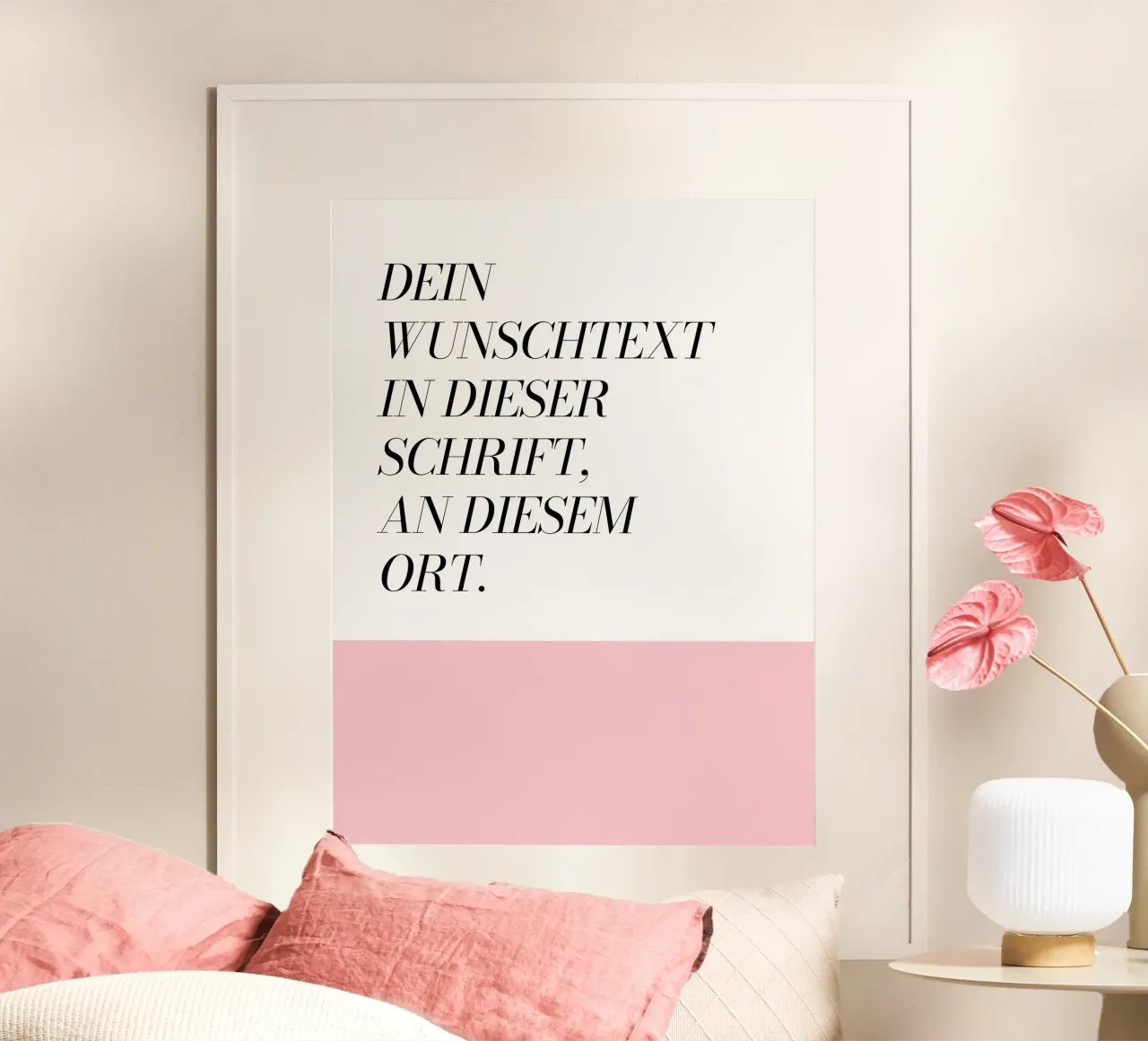 Wunschtext - geometrisch rosa carta hahnemühle da WORTSPIEL