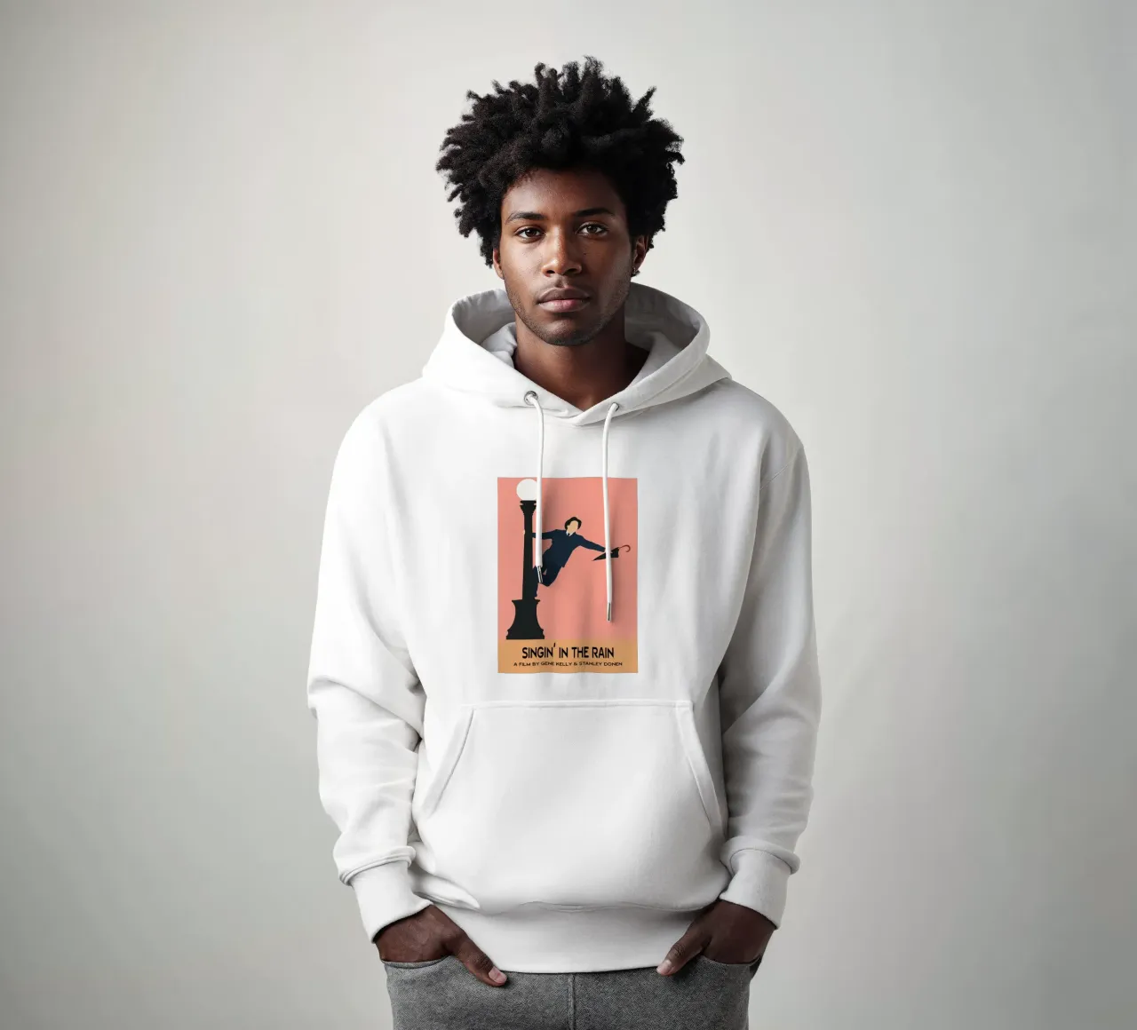 Singin in the Rain Movie Art Vector Imagination sudadera con capucha de whitesand