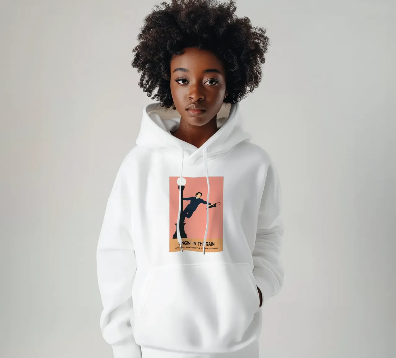 Singin in the Rain Movie Art Vector Imagination sudadera con capucha de whitesand