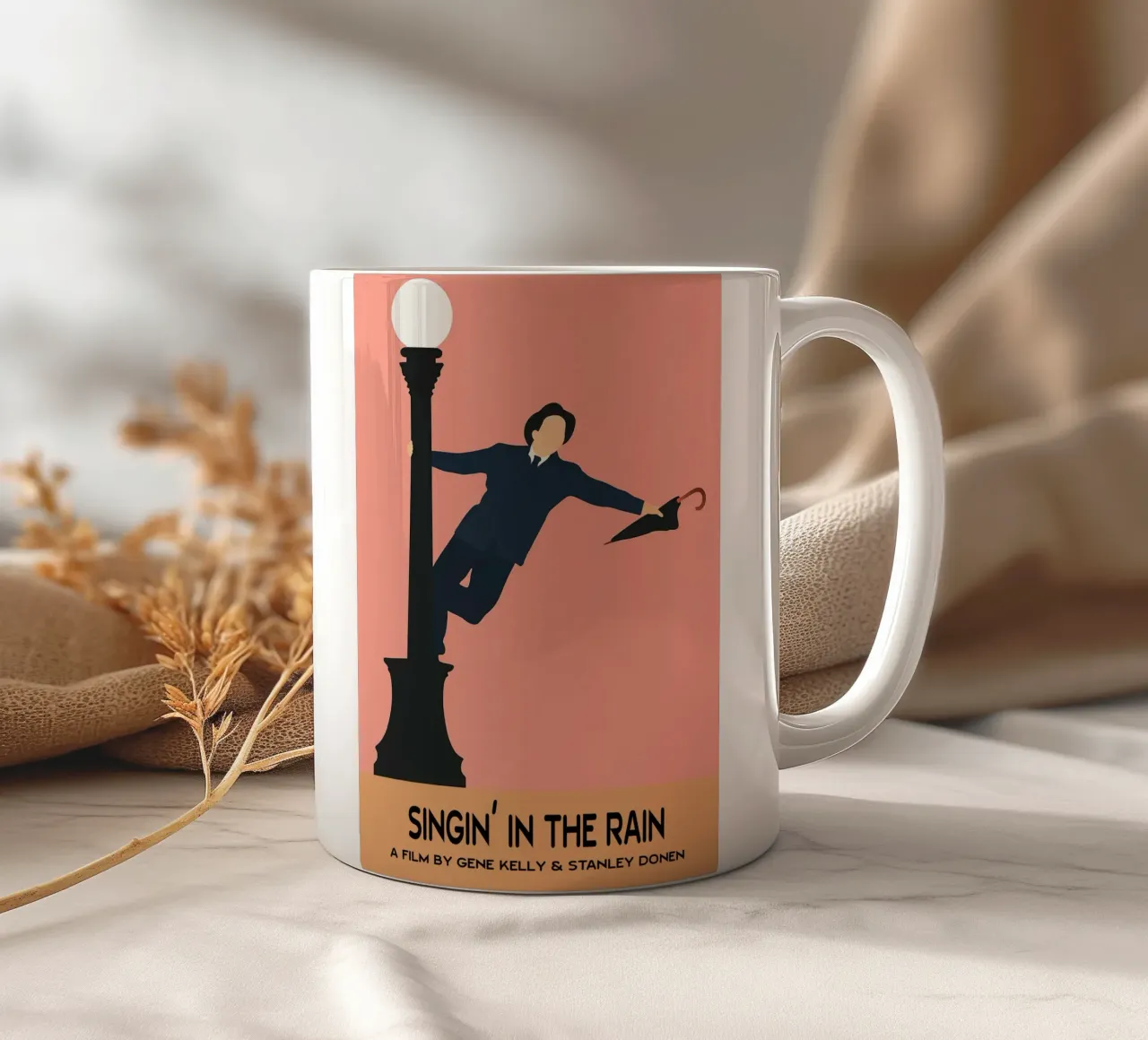 Singin in the Rain Movie Art Vector Imagination ceramic mug by whitesand