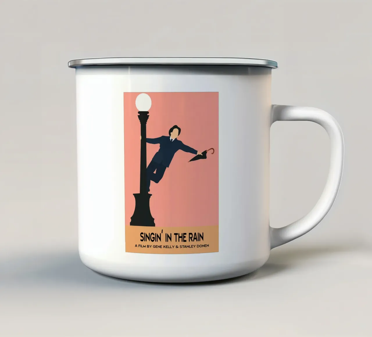 Singin in the Rain Movie Art Immaginazione vettoriale tazza in smalto da whitesand