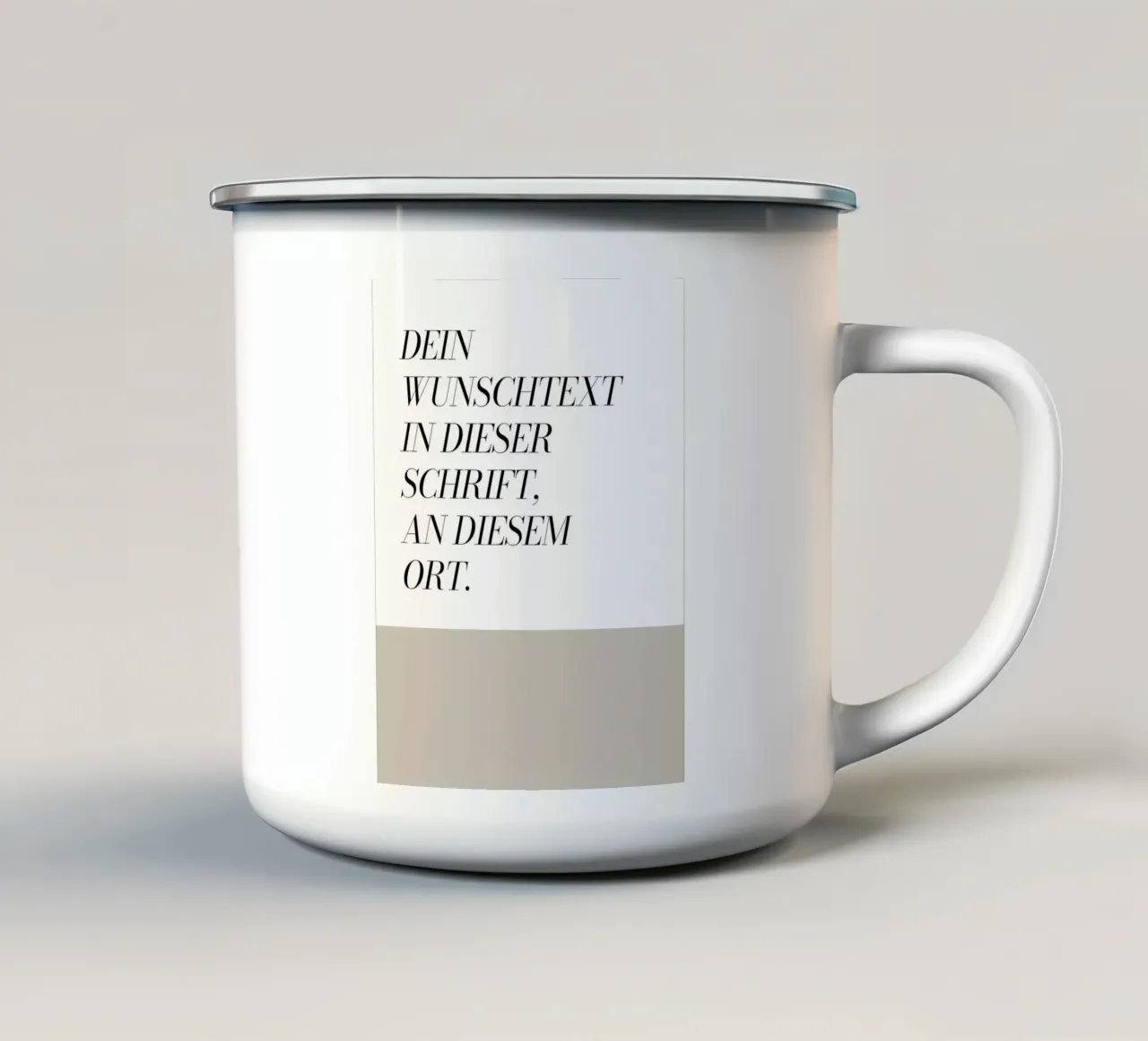 Wunschtext - geometrisch beige tazza in smalto da WORTSPIEL