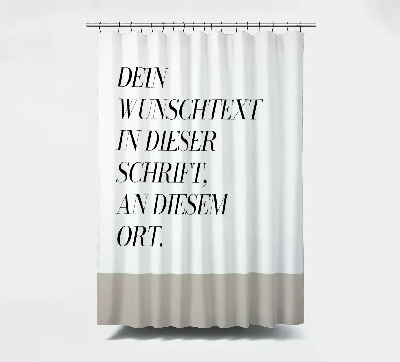 Wunschtext - geometrisch beige douchegordijn van WORTSPIEL