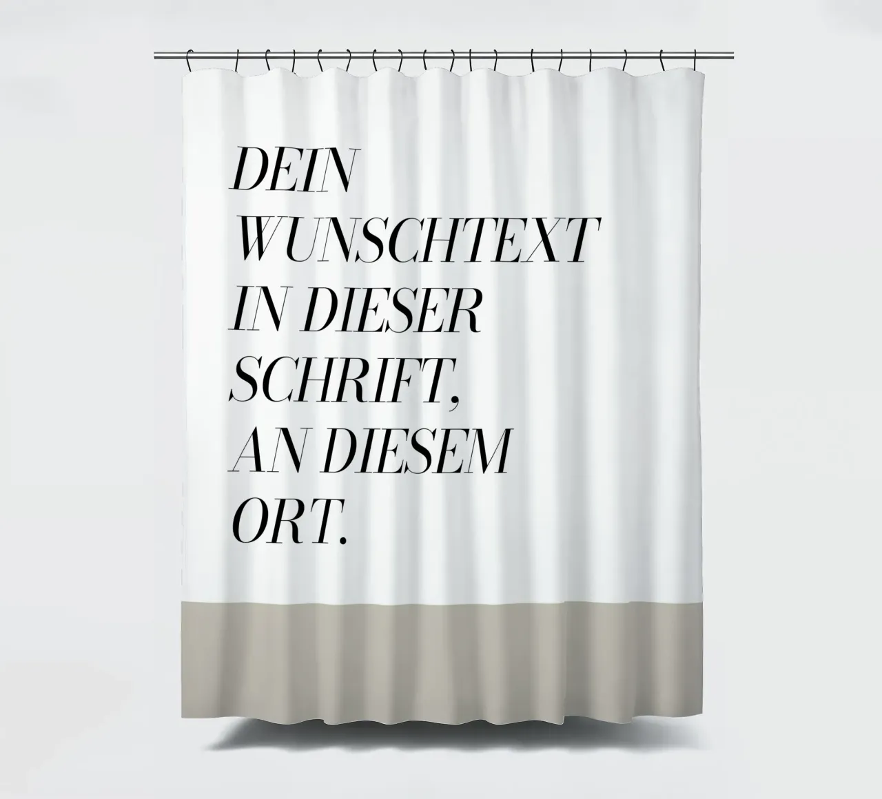 Wunschtext - geometrisch beige douchegordijn van WORTSPIEL