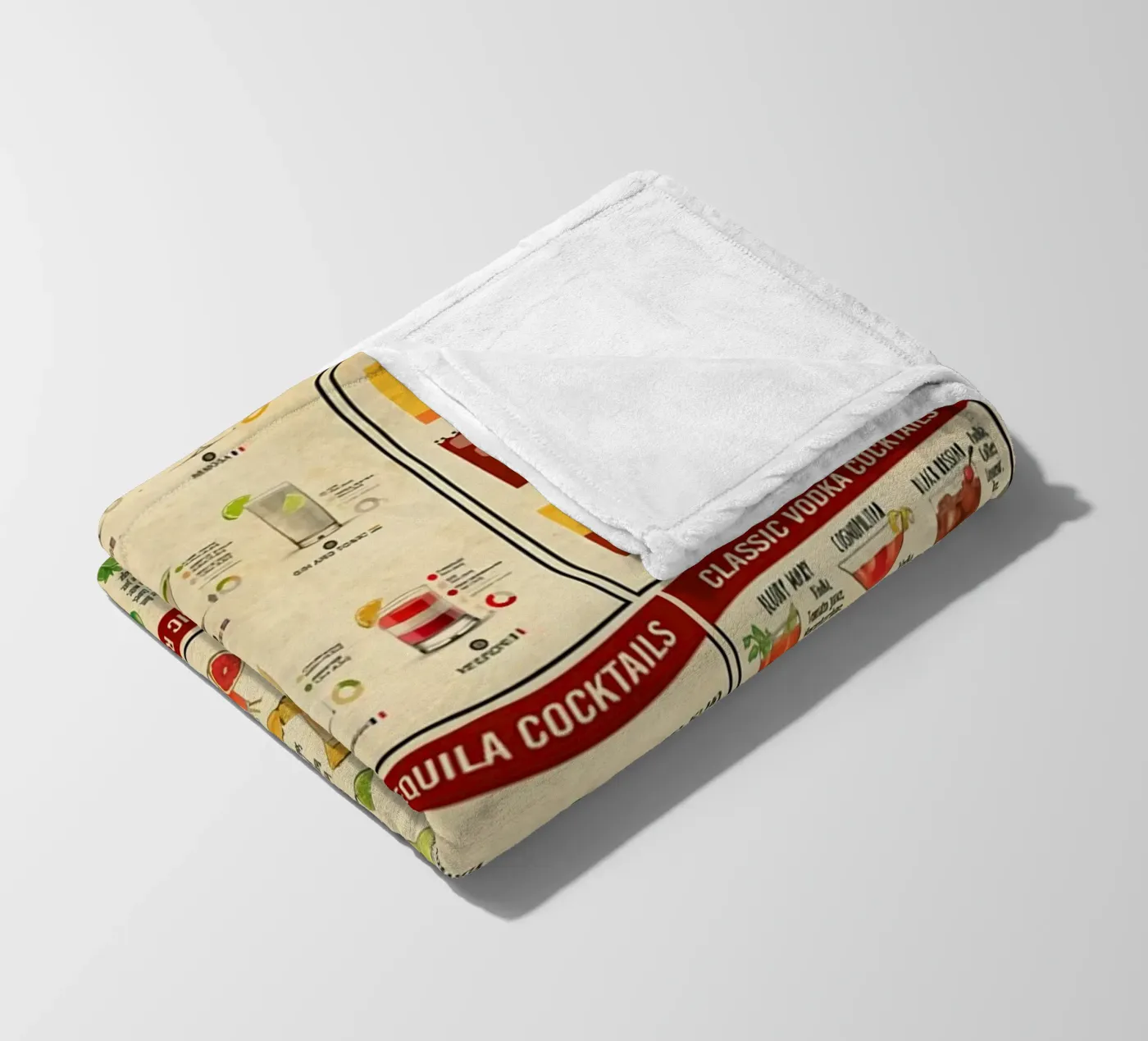Cocktail Knowledge fleece blanket by Maritiknowled