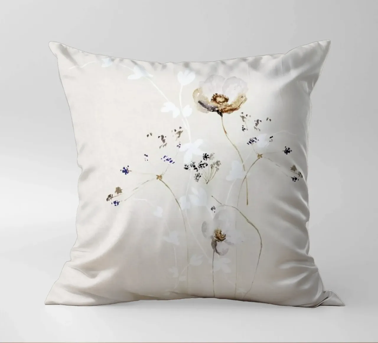 Japanese Ikebana 1 - Blumen Aquarell Blütenkunst kussen van Monika Strigel