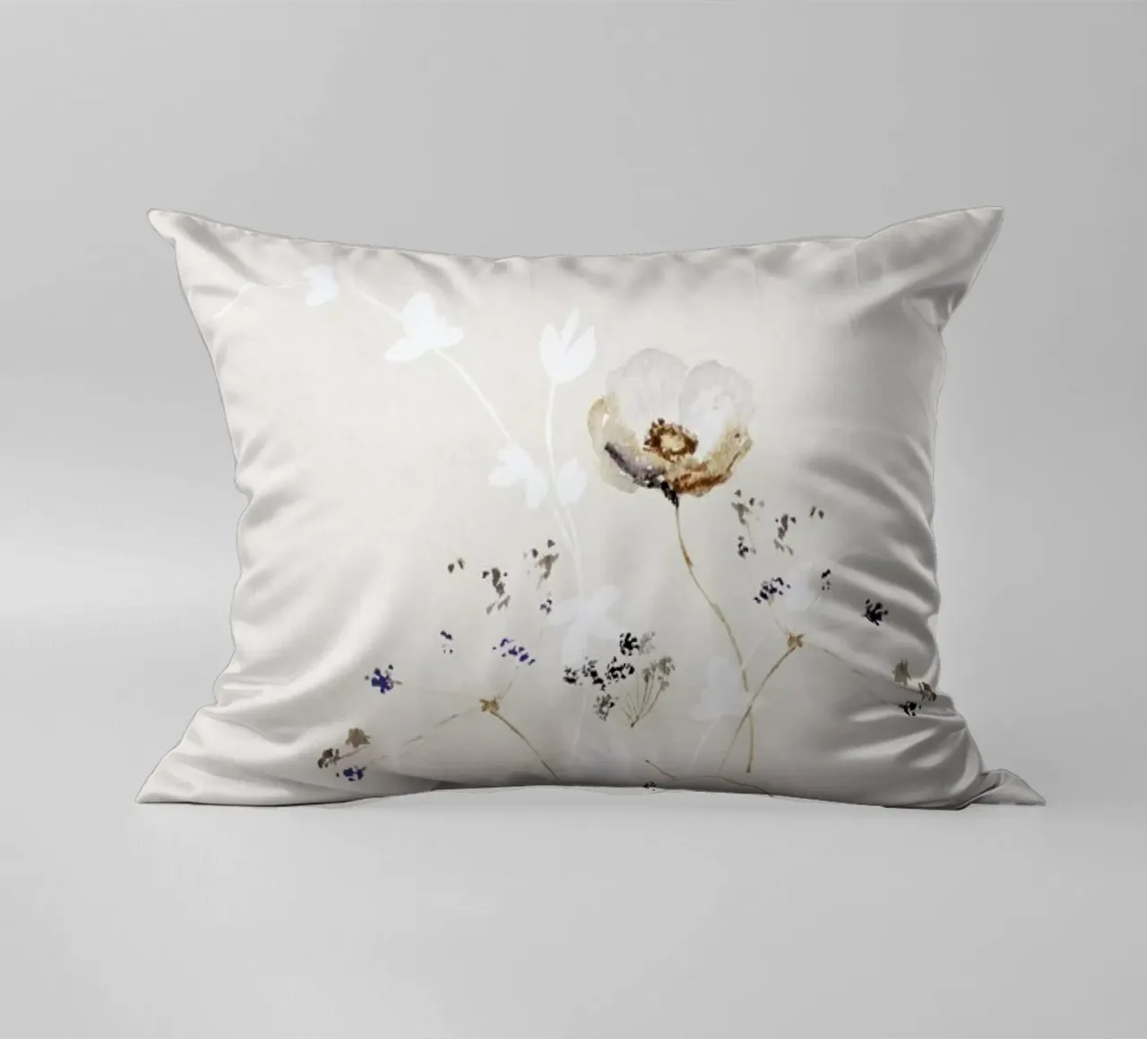 Japanese Ikebana 1 - Blumen Aquarell Blütenkunst kussen van Monika Strigel